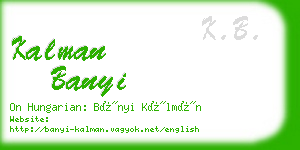 kalman banyi business card